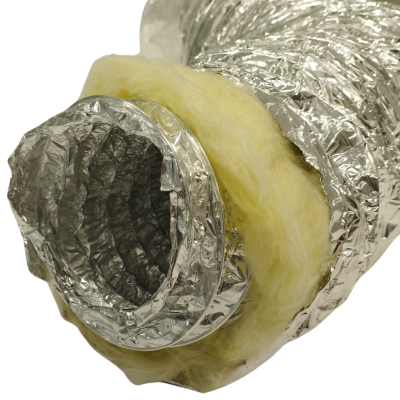 Tubo de ventilação flexível revestido a alumínio com isolamento amarelo