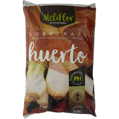 Saco de substrato MeliFlor para huerto urbano com 50 litros