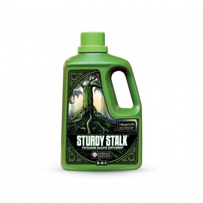 Embalagem verde de suplemento de sacarose de potássio com rótulo de árvore e texto Sturdy Stalk