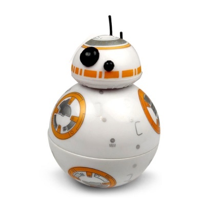 Figura do droide BB-8 branco com detalhes laranja e cinza