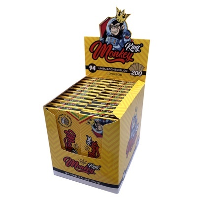Expositor amarelo de blocos de papel para enrolar King Monkey com imagem de macaco com coroa