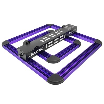 Luz de cultivo LED LUMATEK ATTO 190W com estrutura quadrada roxa