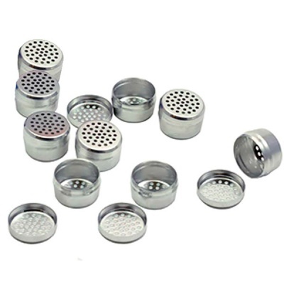 Filtros metálicos redondos com orifícios em padrão de colmeia
