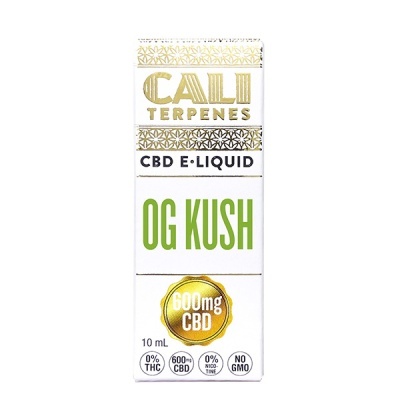 Embalagem de e-líquido CBD CALI TERPENES OG KUSH 600mg 10mL