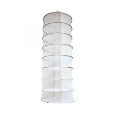 Organizador de roupa suspenso branco com oito compartimentos circulares