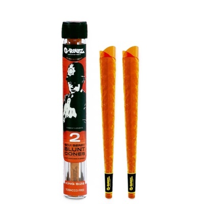 Blunt cones King Size Goji Berry da G-ROLLZ em embalagem transparente com dois cones laranja