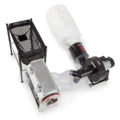 Sistema de extração com filtro em tecido e tubo flexível