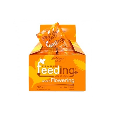 Caixa laranja do produto powder feeding short flowering com pacotes individuais visíveis
