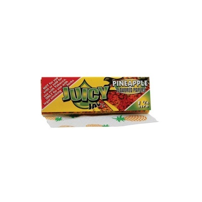Pacote de papéis para enrolar Juicy Jay's de sabor abacaxi com estampas de abacaxi