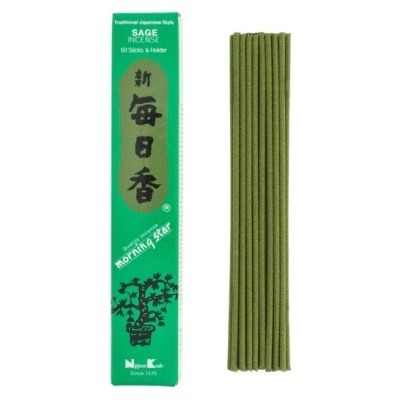 Incenso em pau verde com embalagem verde de estilo japonês.