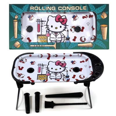 Console rolante Hello Kitty científica com acessórios e embalagem