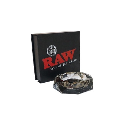 Cinzeiro em vidro fumado com embalagem preta RAW