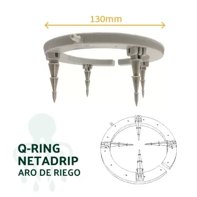 Anel branco de irrigação Q-RING NETADRIP com 4 picos e medida 130 mm