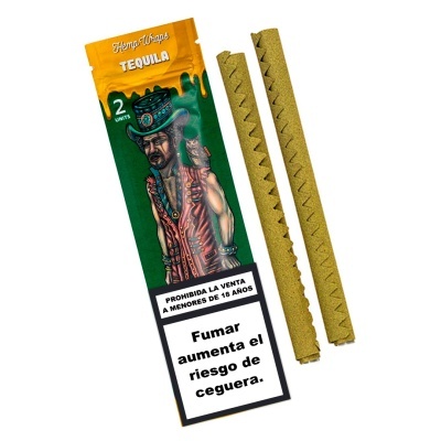 Pacote de Hemp Wraps Tequila com 2 unidades e advertência em espanhol