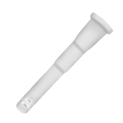 Peça cilíndrica de plástico branco com orifícios na extremidade