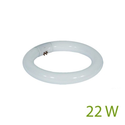 Lâmpada circular fluorescente branca 22 W com três pinos na base
