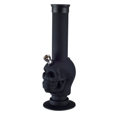 Bong preto com cabeça de caveira tridimensional