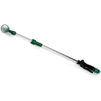 Regador telescópico metálico com punho preto e verde