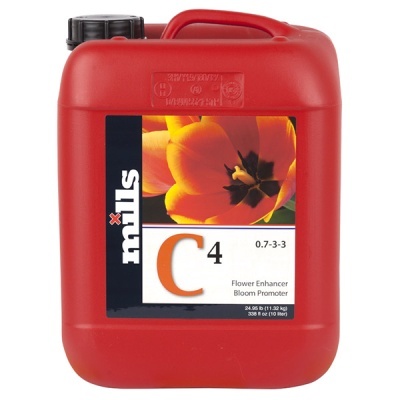Recipiente vermelho com etiqueta de flor e texto do produto