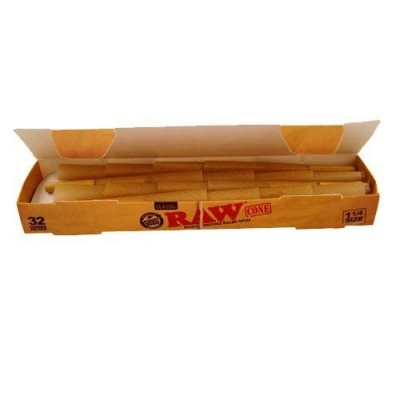 Embalagem com 32 cones de papel RAW Classic castanhos