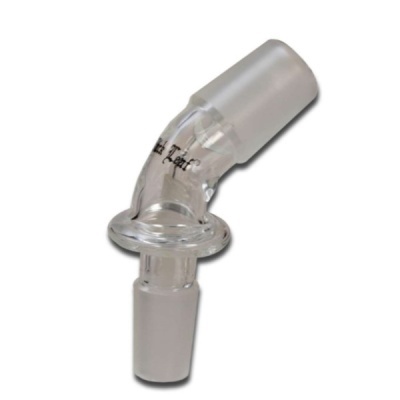 Adaptador de vidro transparente com dupla junção em branco fosco