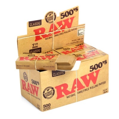 Expositor de papel de seda RAW Classic Natural com 500 folhas