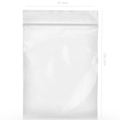 Saco plástico transparente com fecho zip