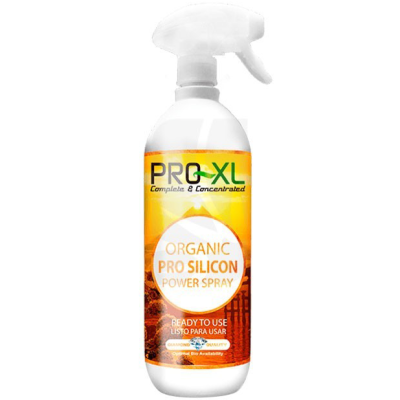 Frasco branco de spray orgânico PRO XL laranja e amarelo