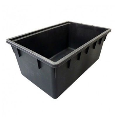 Contentor retangular preto de plástico