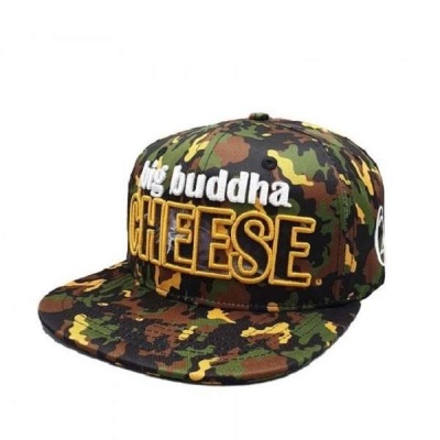 Boné camuflado com texto bordado Big buddha CHEESE