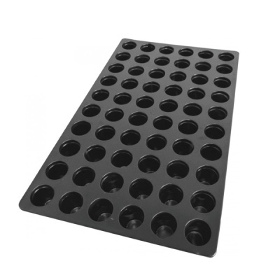 Tabuleiro preto com 60 cavidades para mini muffins