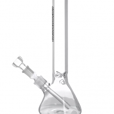 Cachimbo de água em vidro transparente com texto MAGNASERIES