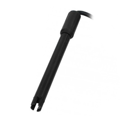 Sensor preto cilíndrico com cabo preto
