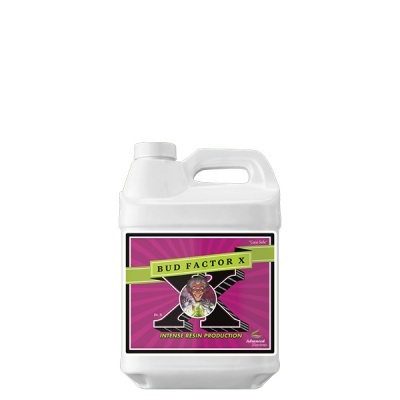 Frasco branco com etiqueta rosa Bud Factor X