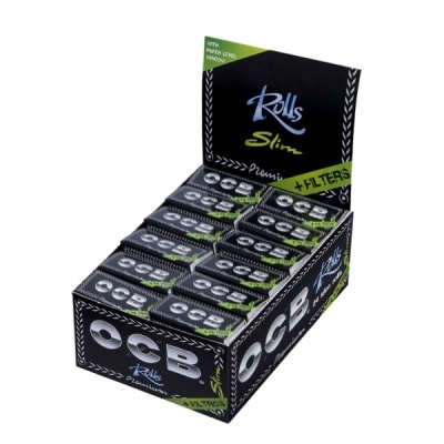 Expositor de rolos de papel OCB Rolls Slim com filtros