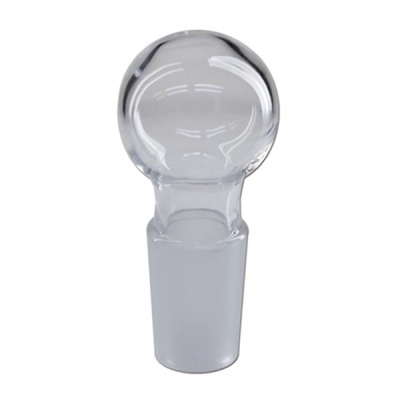 Rolha de vidro transparente com topo esférico liso