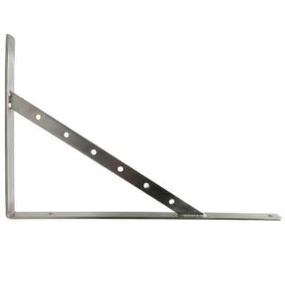 Suporte metálico triangular com barra diagonal perfurada