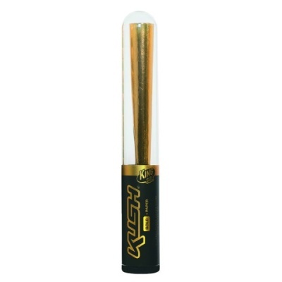 Papel para enrolar cigarro KUSH GOLD KING SIZE em tubo transparente com cone dourado