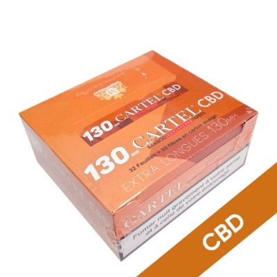 Caixa de papel de enrolar CARTEL CBD extra longa 130 mm cor laranja