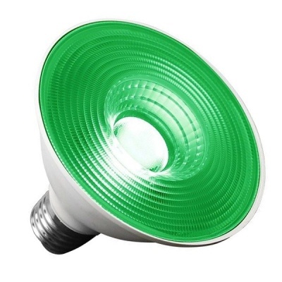 Lâmpada LED com superfície verde texturizada