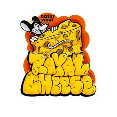 Logótipo com rato, queijo e texto Royal Cheese
