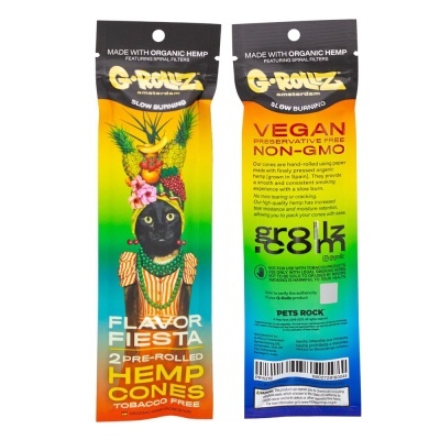 Embalagem colorida de cones pré-rolled de cânhamo orgânico G-Rollz