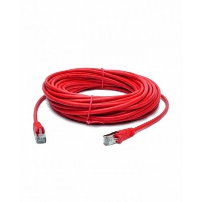 Cabo de rede Ethernet vermelho com conectores RJ45