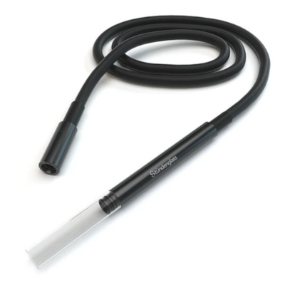 Mangueira preta para narguilé com corpo metálico e ponta transparente