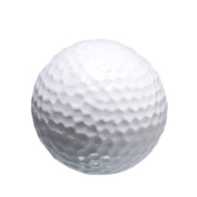 Bola branca de golf com textura de cavidades