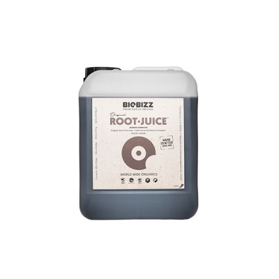Recipiente plástico cinza com rótulo branco BIOBIZZ Root-Juice