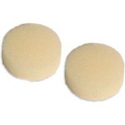 Dois discos redondos de esponja cor bege