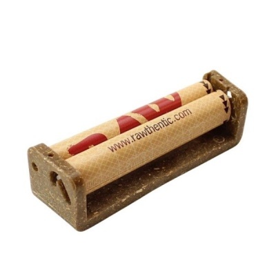 Porta de papel para enrolar RAW castanho com texto www.rawthentic.com