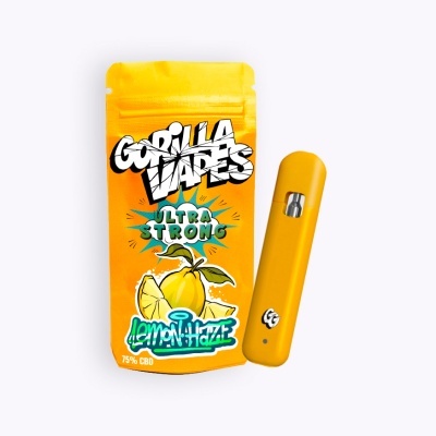 Dispositivo de vaping amarelo com embalagem amarela Gorilla Vapes