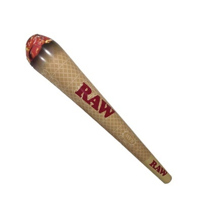 Cone de papel RAW para enrolar tabaco, bege com texto vermelho RAW
